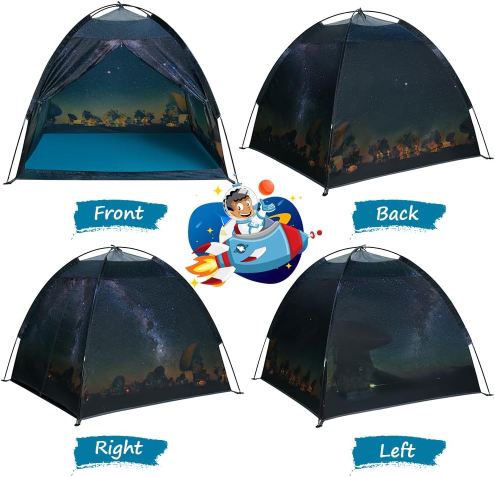 Magnetic Kids Play Tent - Imaginative Popup Space Tent for Indoor/Outdoor Fun - Galaxy Dome Playhouse for Boys & Girls - Perfect Kid's Gift - 47" x 47" x 43"