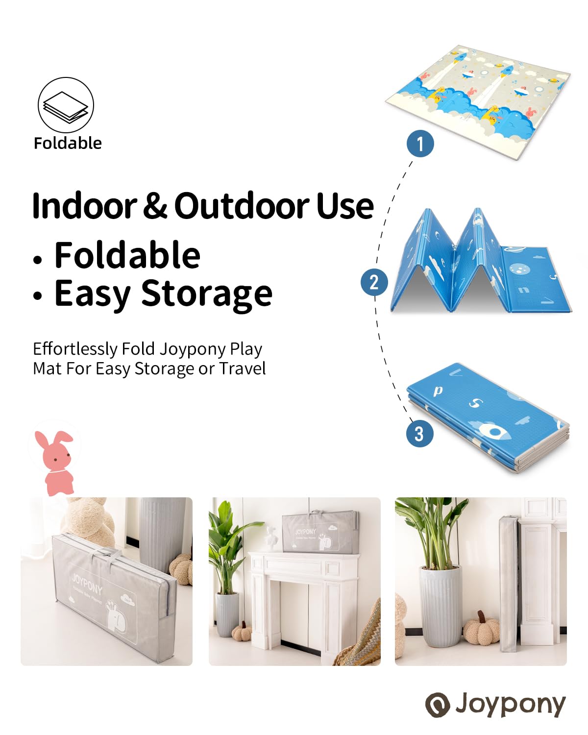 Baby Play Mat,79"X71"X0.6"Extra Large Thick Reversible Foldable Play Mats for Babies and Toddlers,Waterproof Anti-Slip Portable Baby Floor Mat for Tummy Time,Baby Mat for Floor with Travel Bag