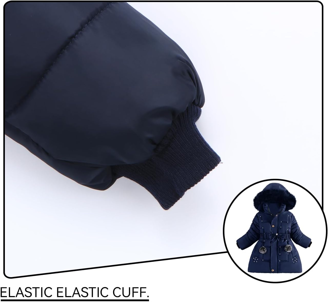 Girls Winter Dress Coats Faux Fur Hooded Fleece Jackets Waterproof Parka Outwear