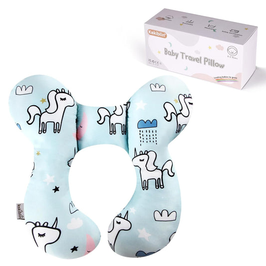 KAKIBLIN Baby Neck Pillow, Baby Travel Pillow, Baby Support Pillow,Upgraded Baby Neck Pillows for Car Seat Toddler Head and Neck Support Pillow for Car Seat, Pushchair(Unicorn)