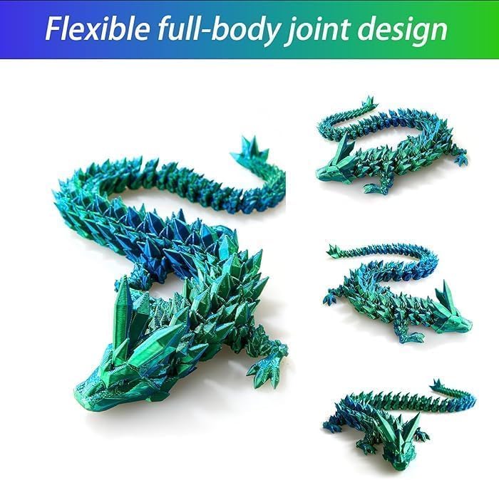 3D Printed Dragon Egg, 15Inch Crystal Dragon in Dragon Egg,Surprise Egg,Articulated Dragon,Fidget Toys for Executive Home Office Decor,Toys for Kids Gifts