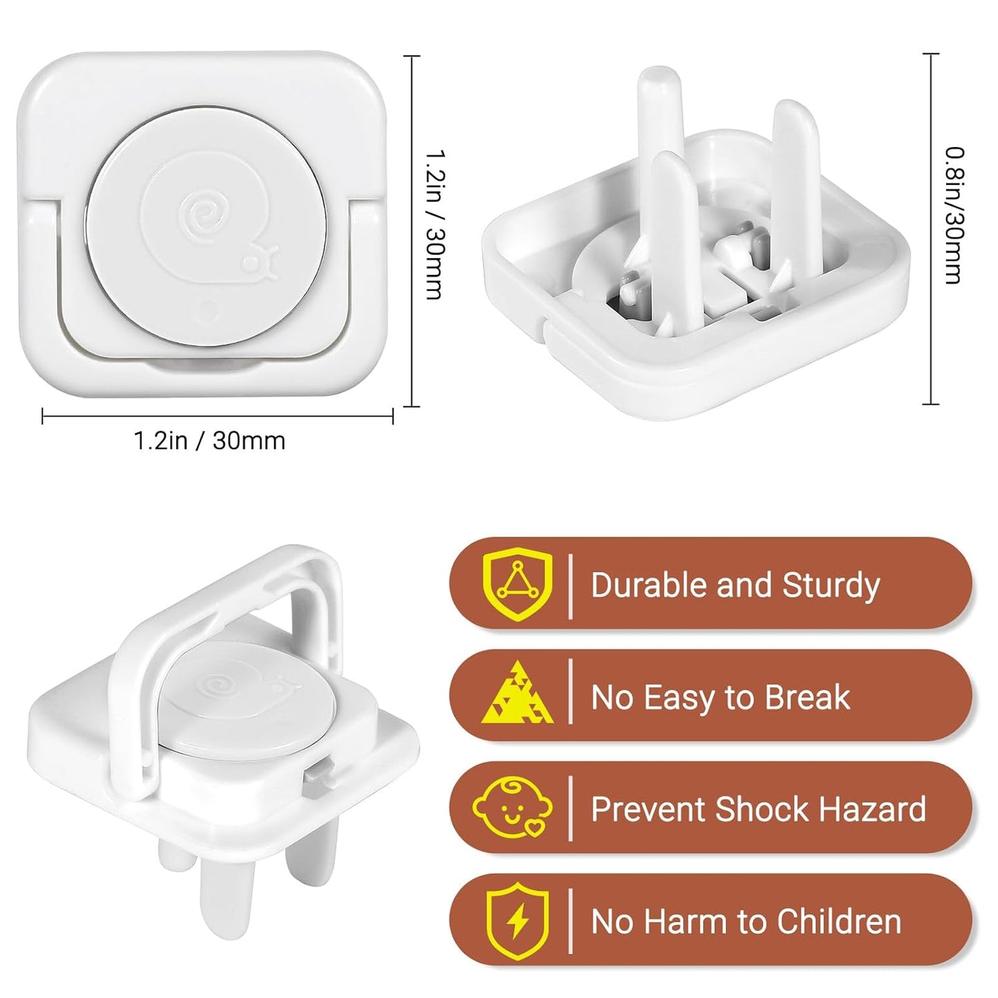 Outlet Covers Baby Proofing, 40 Pack Child Proof Plug Socket Covers Electric Plug Protectors Safety Caps to Prevent Power Shock, for US 3-Prong, Gray & White