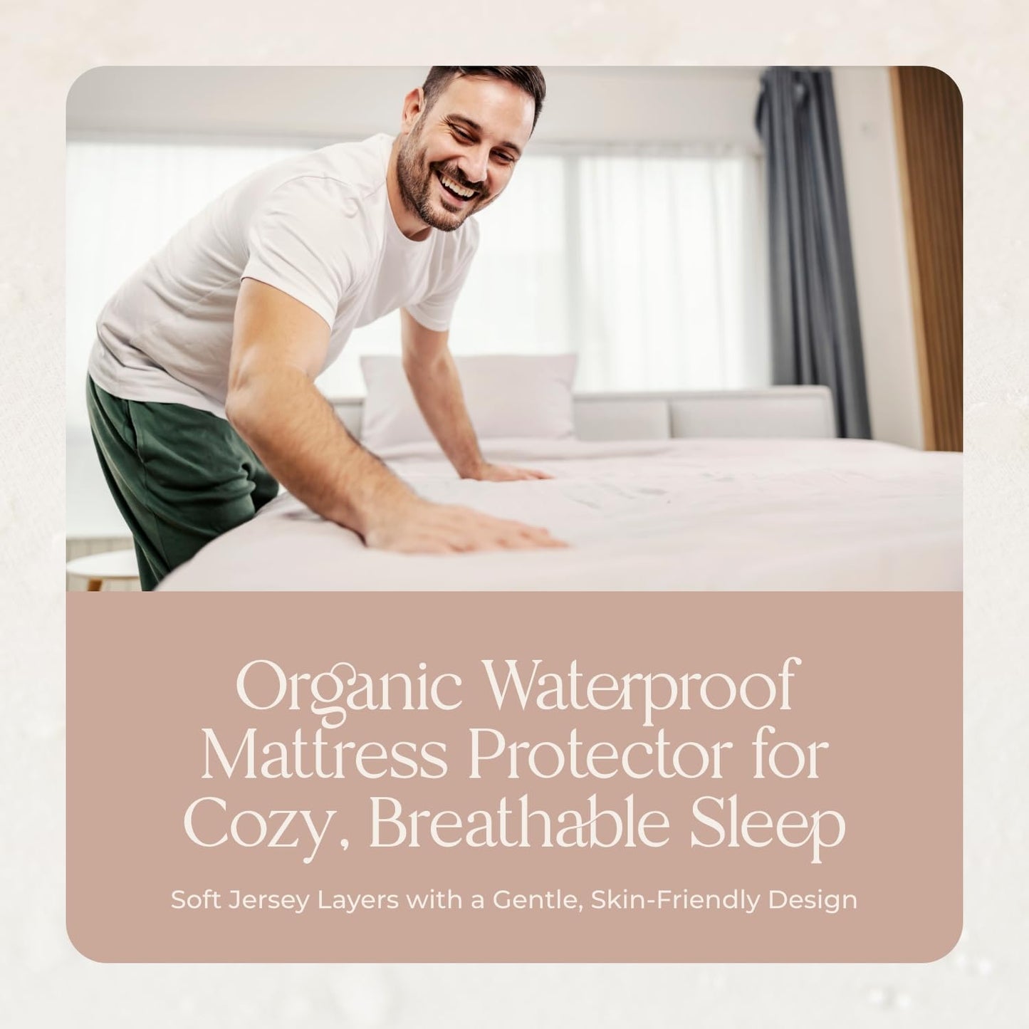 Organic Waterproof Mattress Protector Twin Size - 100% Waterproof Mattress Pad with Quiet & Breathable Triple Layer Protection - Fairtrade & GOTS Certified Durable Machine Washable Design (Twin)