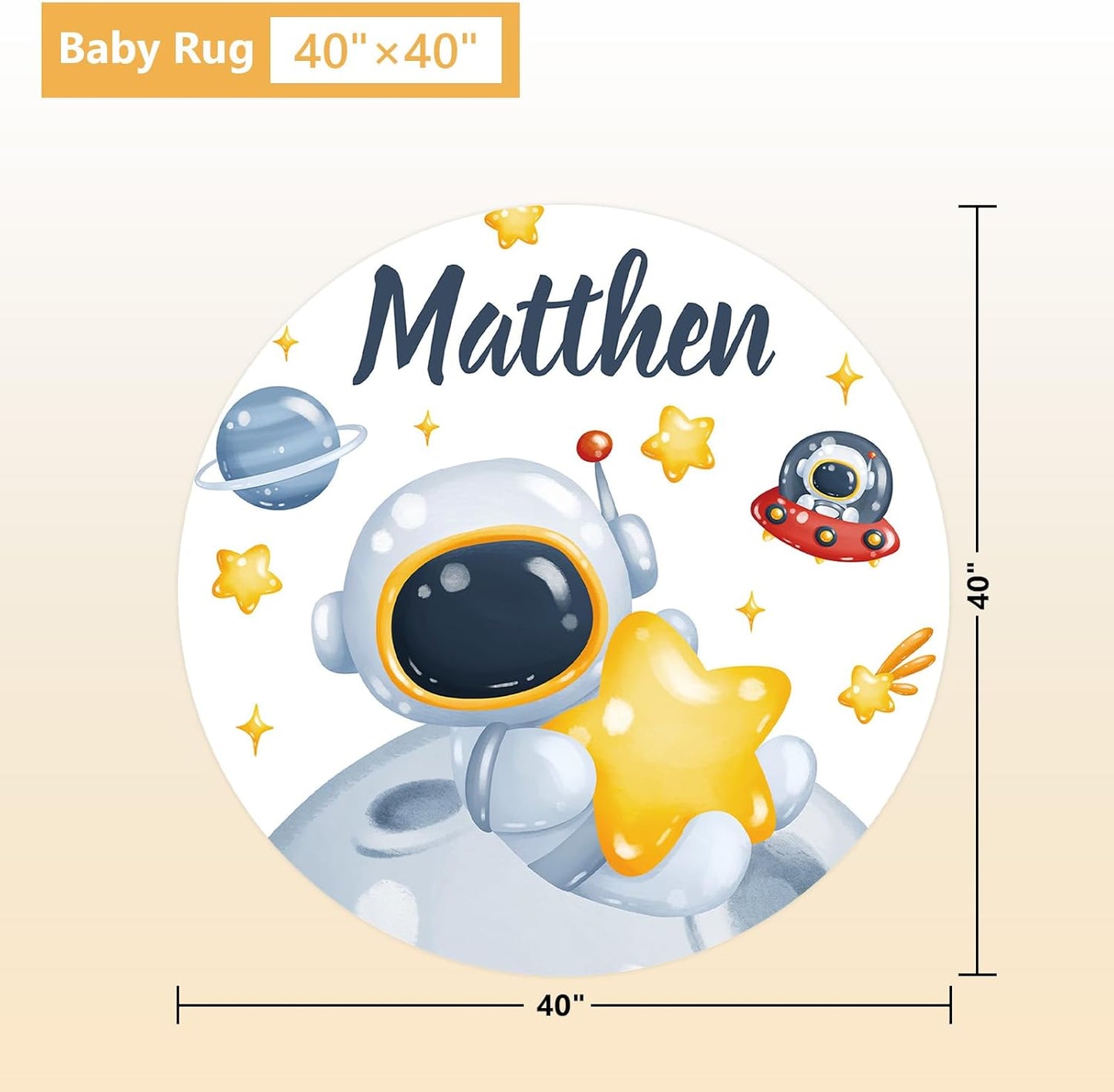 Customized Baby Bedding Set, 5 Pcs Custom Nursery Bedding Set with Baby Name, Double Layer Crib Set for Girls Boys, Personalized Gifts for Toddlers Infants New Parents, Space Astronaut