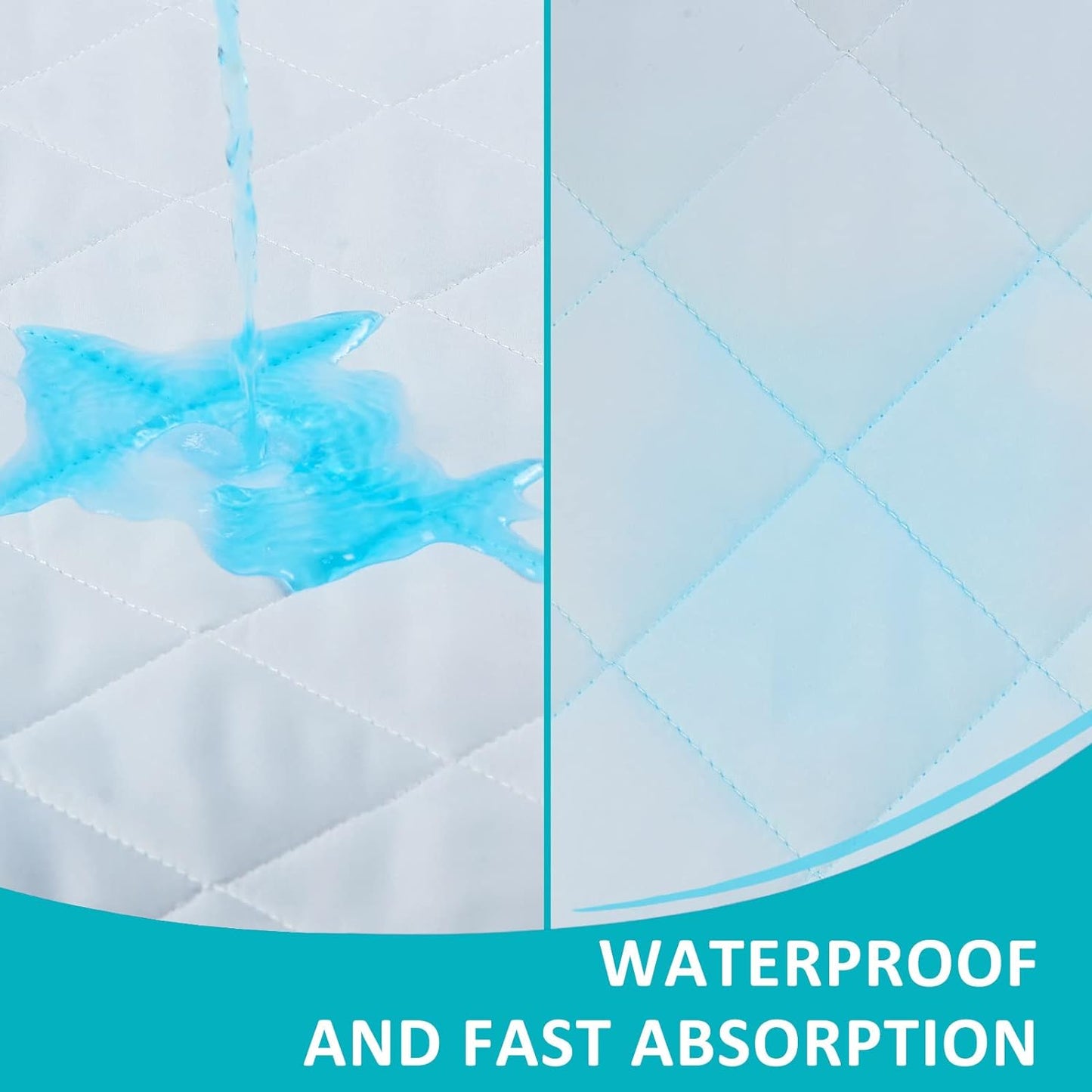 KANECH Washable Waterproof Incontinence Bed Pads - 44"x52"(2Pack) - Heavy Absorbency Reusable Underpads for Adults, Elderly and Kids - Slip Resistant Mattress Protector