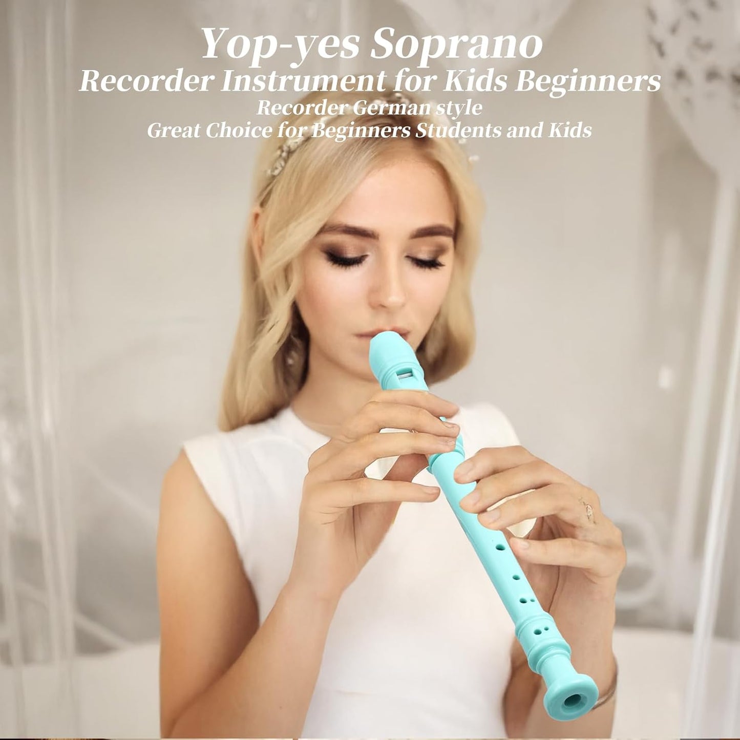 Recorder Instrument for Beginner Kids Adults,8-Hole Soprano Descant Recorder Music Flute with Cleaning Rod & Leather Case For School Student