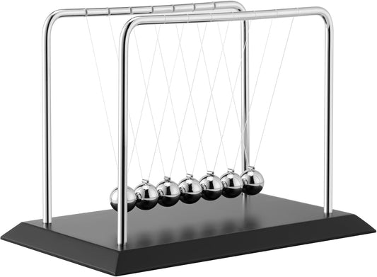 Large Newton Cradle Balance Balls with 7 Balls Physics Science Desk Toys Home Office Desk Ornament