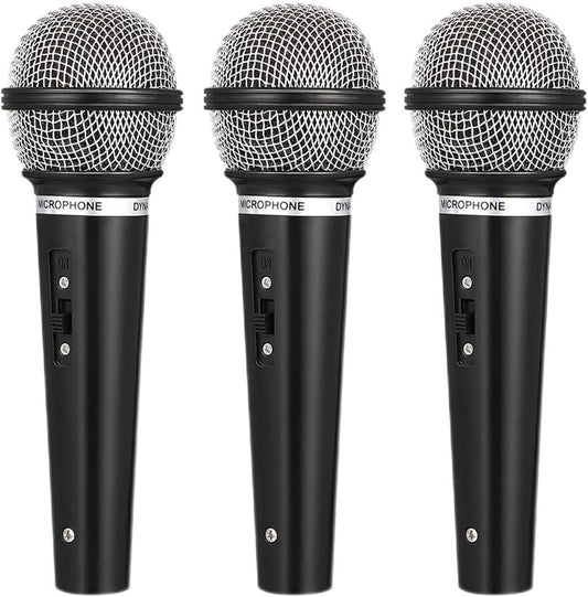 LOGOFUN 3 Pcs Toy Microphone for Kids Plastic Microphone Prop Fake Pretend Mics for Karaoke Fun Costume Prop