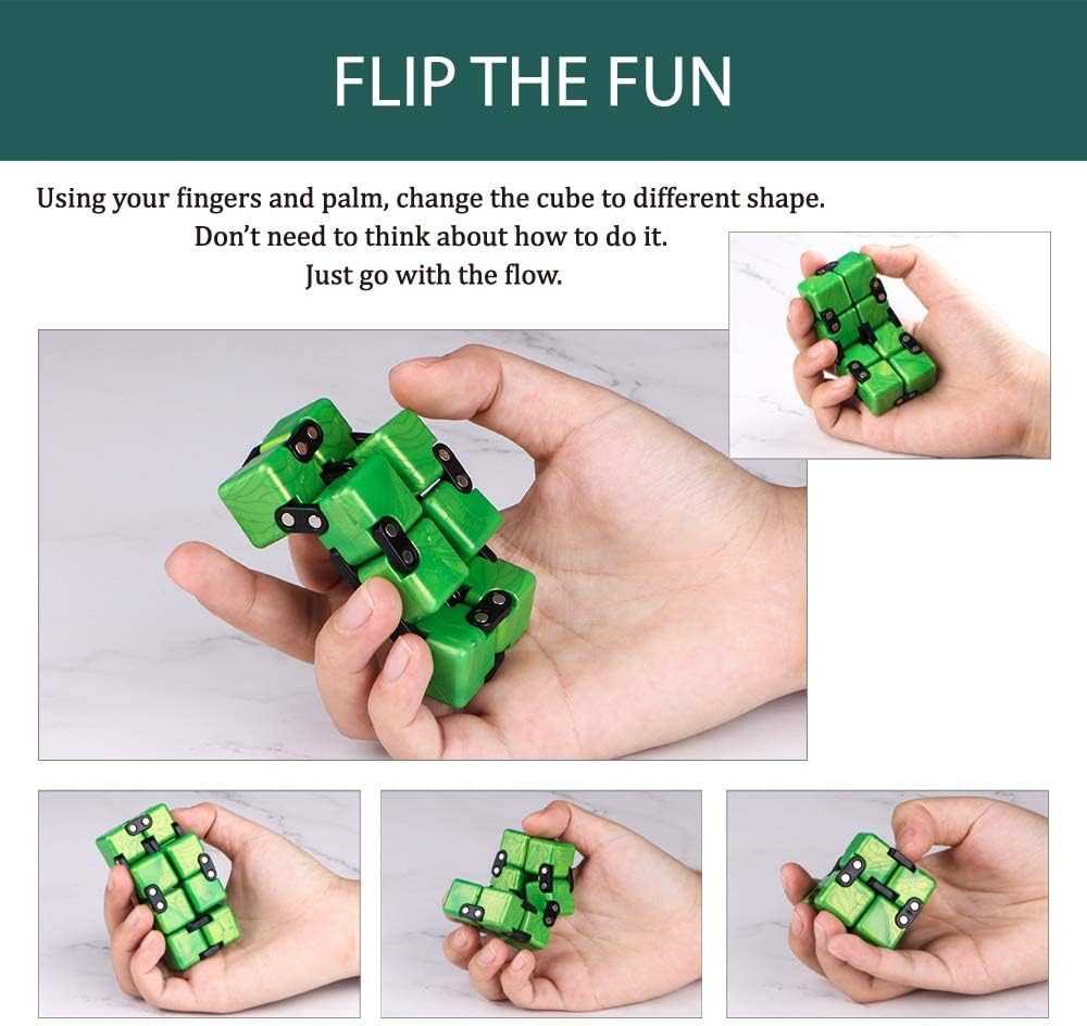 QIYI Little Golden Elephant Upgraded Infinity Cube Fidget Toy,Cool Mini Gadget Best for Stress and Anxiety Relief and Kill Time, Special Designed Texture Artistic and Fashion(Sapphire)