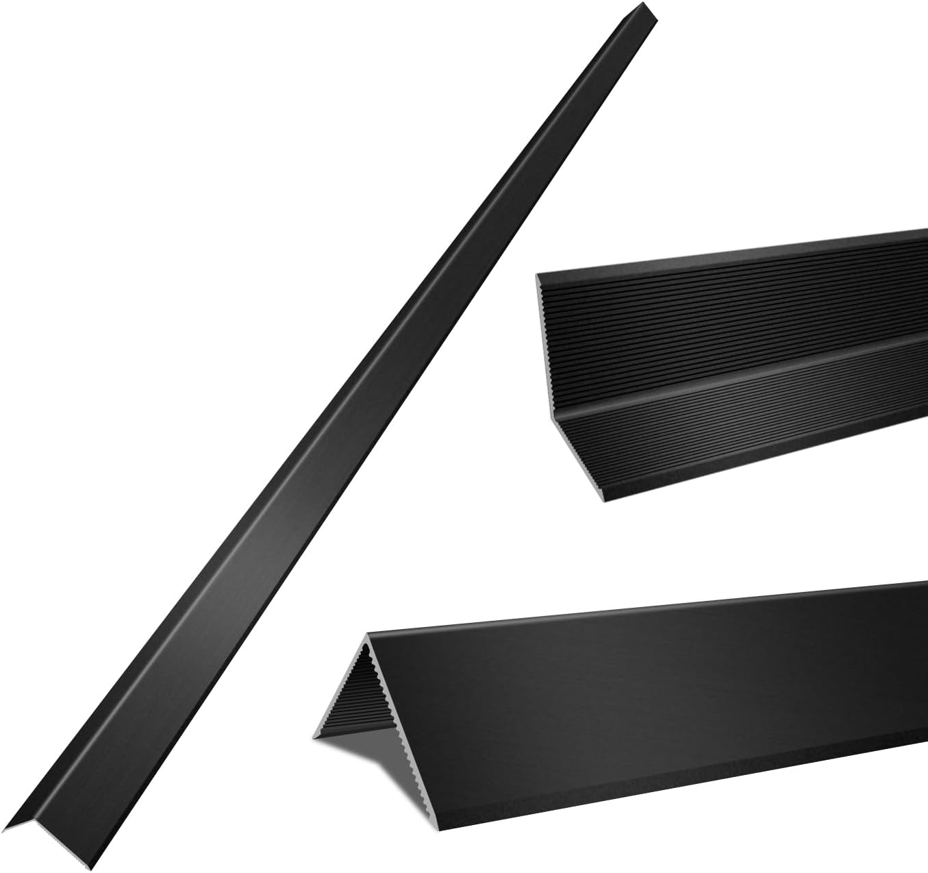 6PCS 1.2x1.2x48” Aluminum Alloy Metal Wall Corner Protectors 20Ga Thickness Black Color Wall Corner Guards for Wall, Door Trim and Window Frames