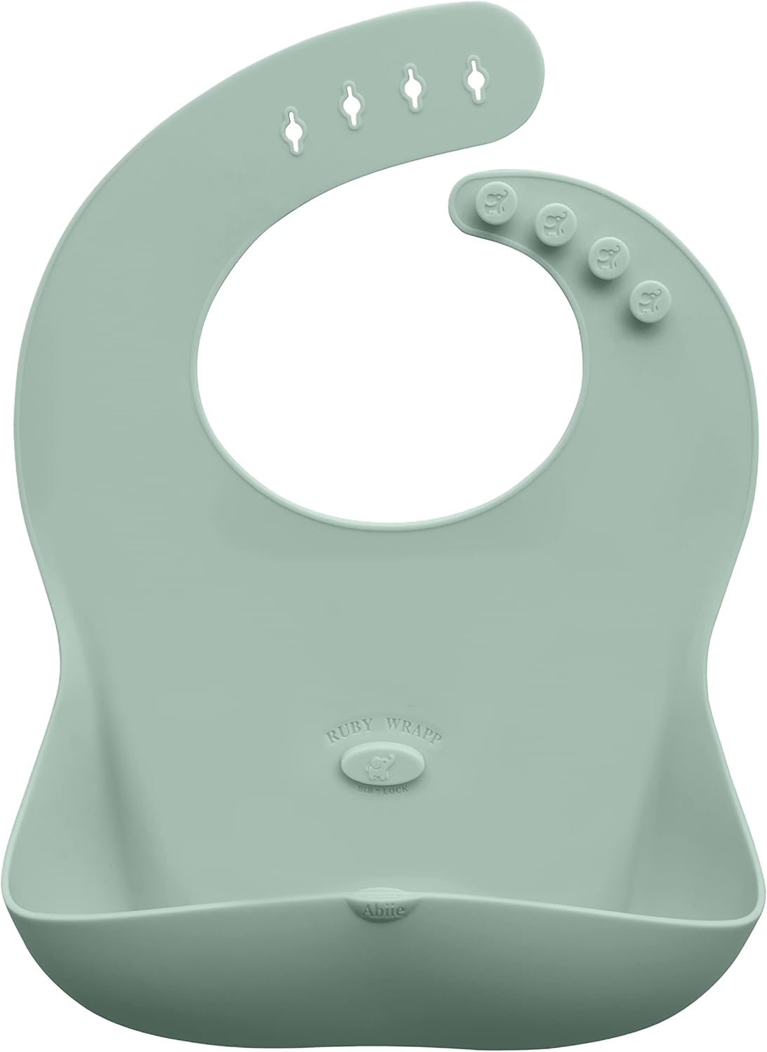 Abiie Ruby Wrapp Silicone Bibs for Babies with Front Pocket - Waterproof Bib - Stain Resistant - Silicone Toddler Bibs