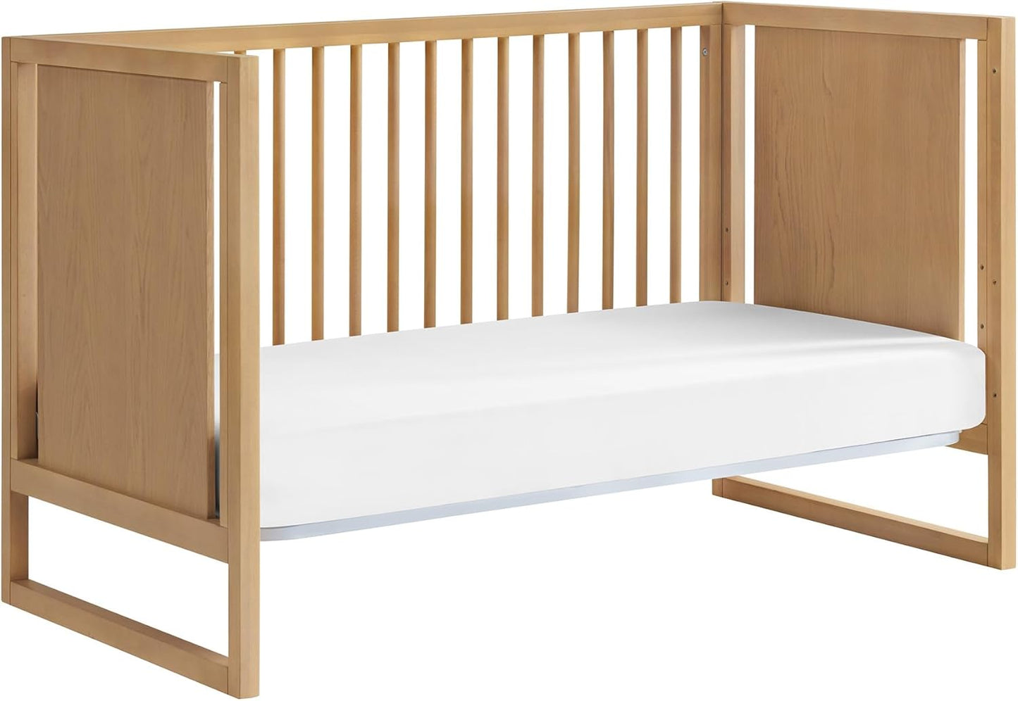 Nurture& The Crib - Baby, Toddler Convertible Crib | Sustainable Non-Toxic Materials | 3 Adjustable Heights - Grows with Your Baby (Toddler Guardrail NOT Included) (All Natural)