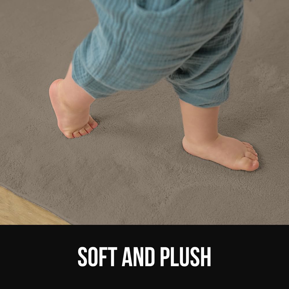 GORILLA GRIP Ultra Soft Washable Area Rug, Stain and Slip Resistant Plush Thick Carpet for Bedroom Living Room, No Shed Floor Rugs, Pet Friendly, Dorm Essentials, Kids Nursery Home Decor, 4x6, Taupe