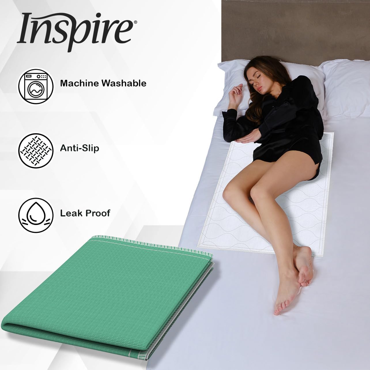 Inspire Super and Ultra Absorbent Reusable Bed Pads (23" X 36" Reusable 3 Pack)