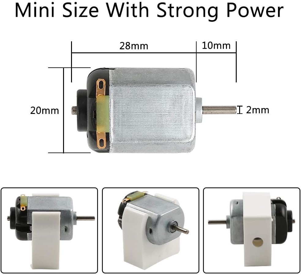 Sntieecr 6 Set DC Motors Kit, Mini Electric Motor 3V 15000RPM with 66 PCS Plastic Gears, AA Battery Holder Case, Motor Bracket, Shaft Propeller and Rocker Switch for DIY Toys Science Projects