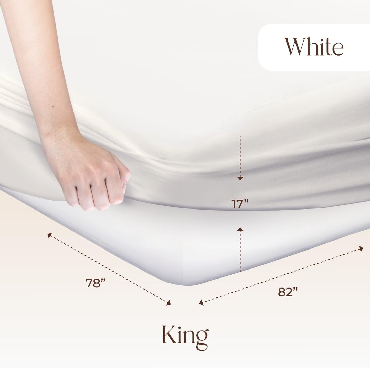 Organic Cotton, 100% Waterproof Mattress Protector Pad – Soft, Hypoallergenic, Breathable Bed Cover – GOTS & Fair-Trade Certified – 17 in. Deep, King Size Mattress Cover by Whisper Organics