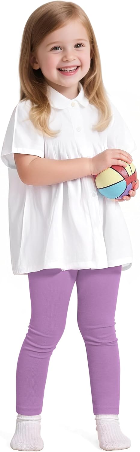 Witwot 5 Pack Toddler Leggings Baby Girl Cotton Pants Toddler Girls Clothes Size 18M-5T