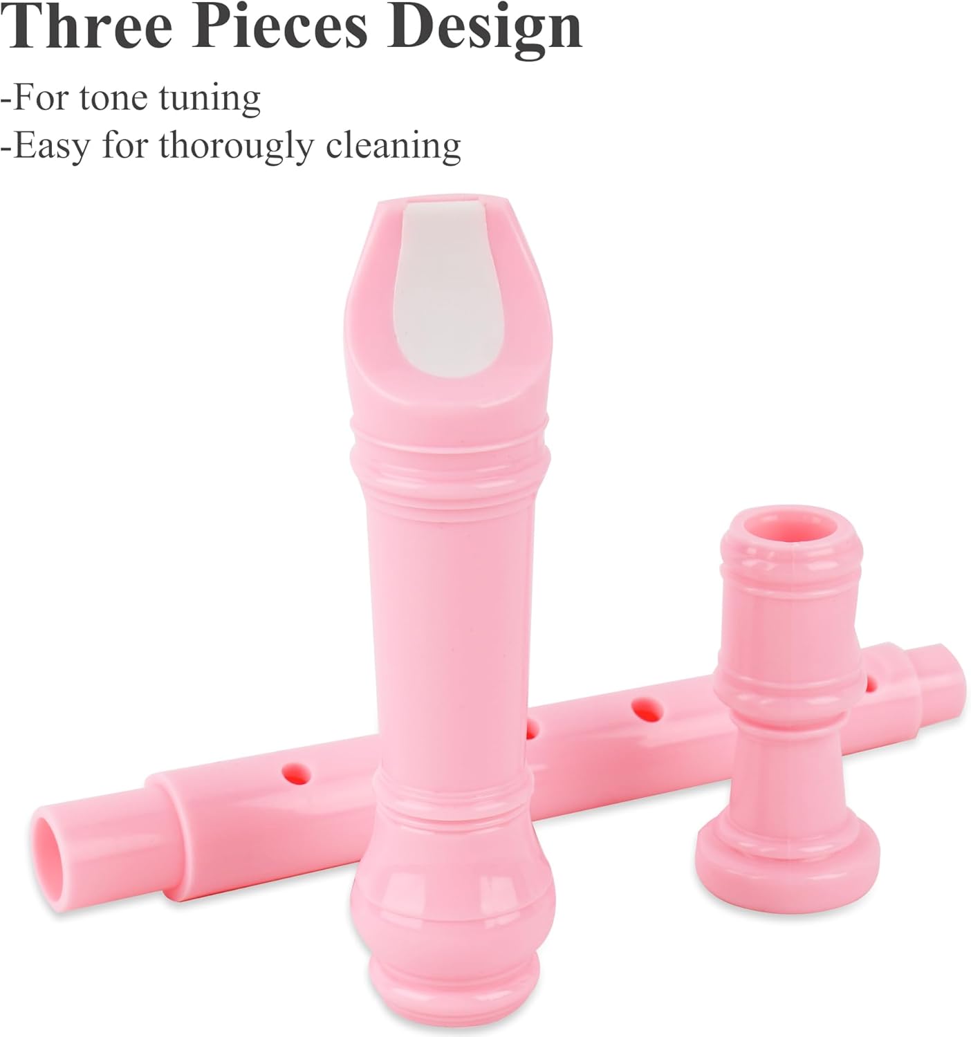 Recorder Instrument for Beginner Kids Adults,8-Hole Soprano Descant Recorder Music Flute with with Cleaning Rod & Leather Case For School Student Home Entertainment(2-Carved Pink)