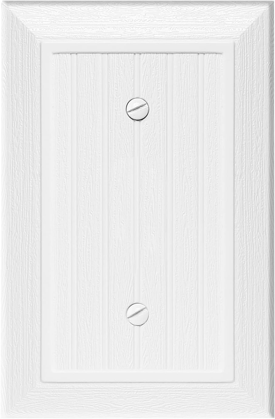 Modern Decorative Wall Plate Switch Plate Outlet Cover, Vintage Retro Wood Grain Design(Single Blank-10 Pack, White)