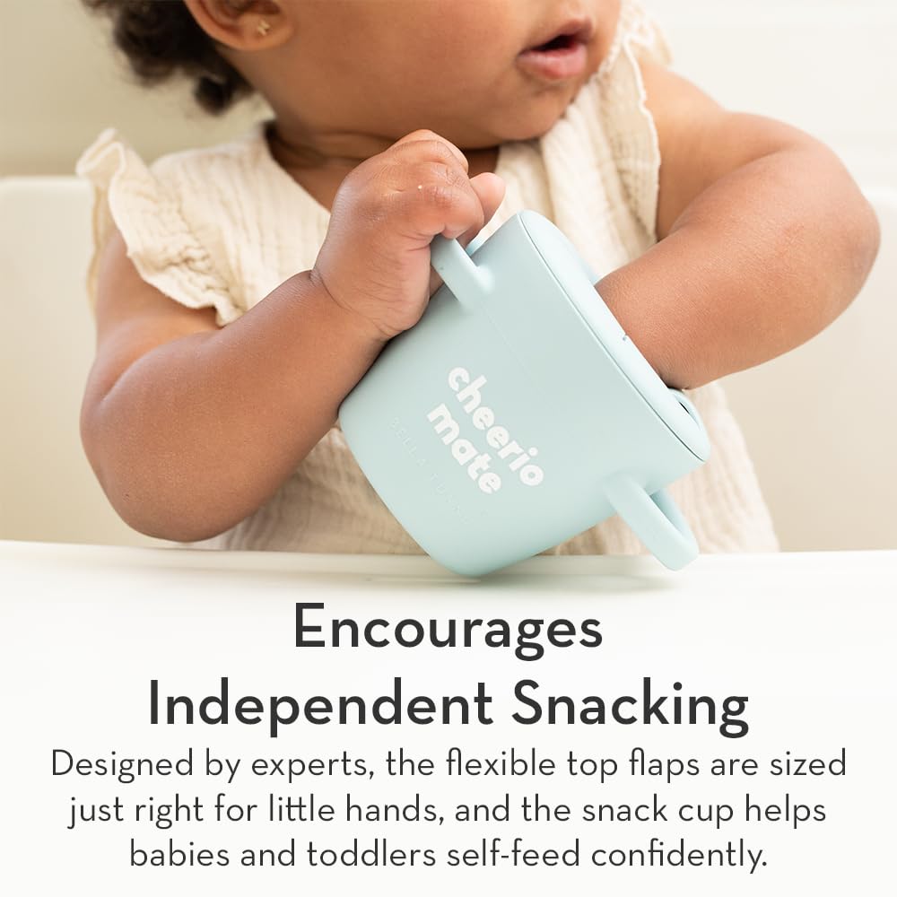 Snack Cups for Toddlers by Bella Tunno, Set of 2 Silicone Spill Proof Food Containers with Lids, Babies & Kids 6-12 Months, Got Snacks & Get in My Belly