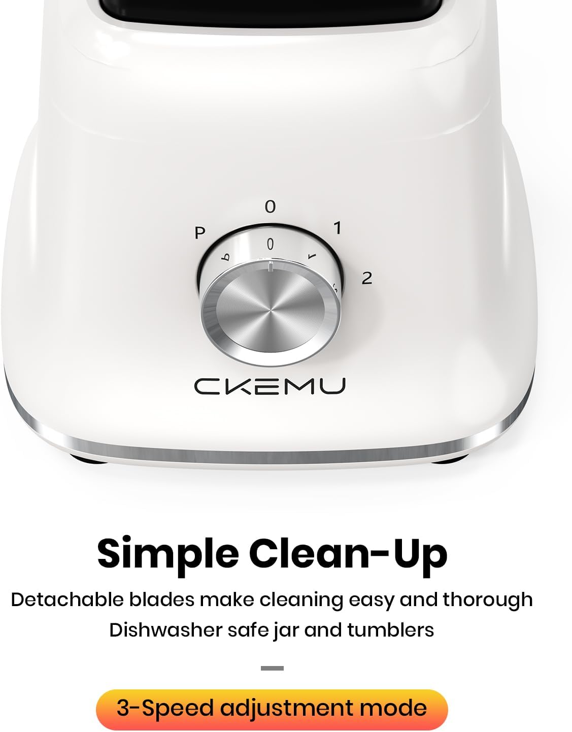 Professional Blender For Smoothies, 58 Oz Glass Jar, Glass Blender Including Puree & Crush Ice Functions, 750 Watts, B02 (White)