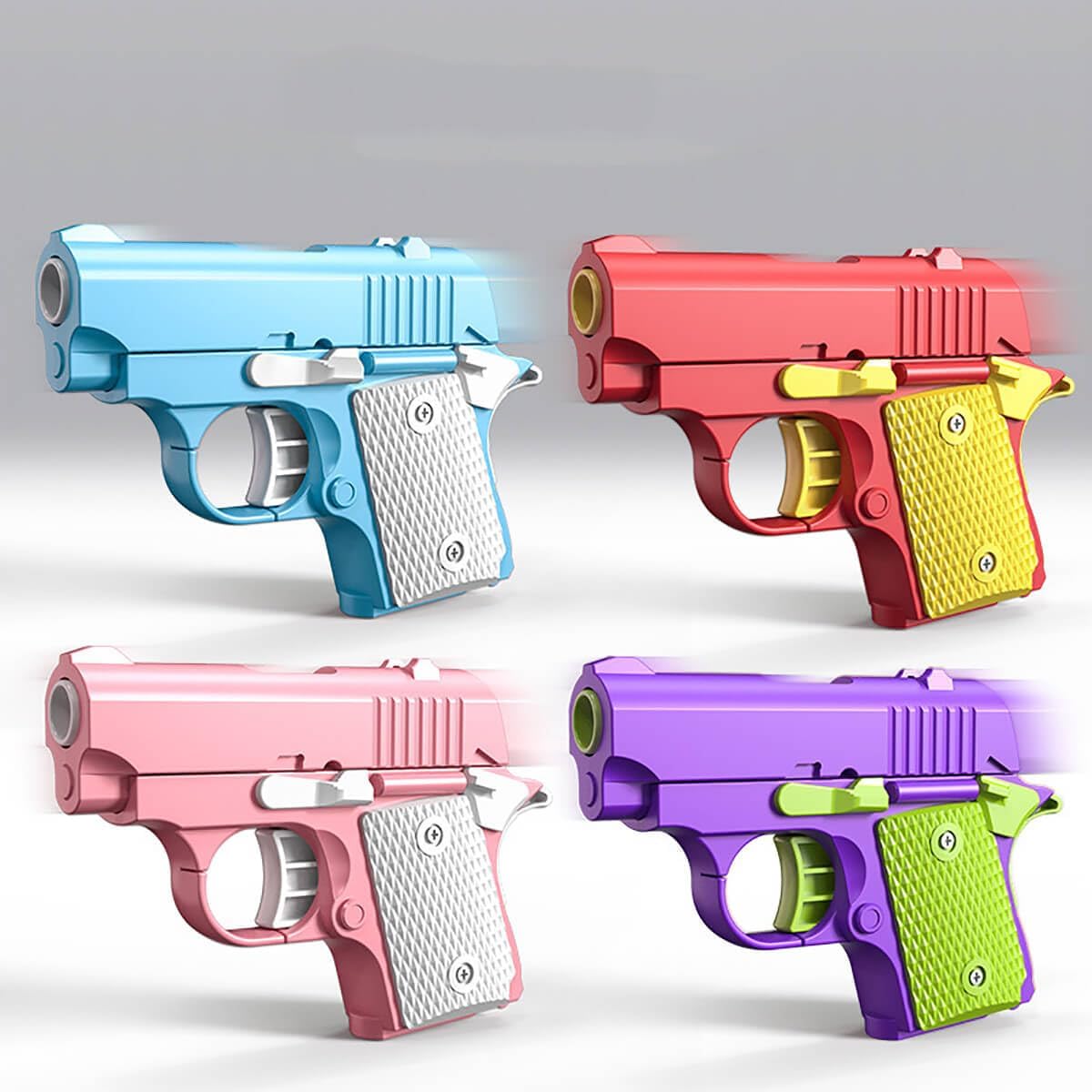 Fidget Toys Pistol, 3D Gravity Mini 1911 Fidget Pistol Toys,Fidget Sensory Toys,Stress Relief for Adults, Suitable for Relieving ADHD, Anxiety, Best Gift for Adults and Kids(4PCS)