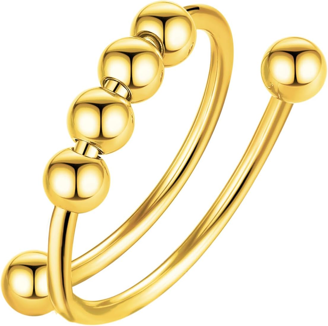 INFUSEU Funny Spinner Fidget Rings for Women Girls Anti Anxiety Stress Worry, Adjustable Size