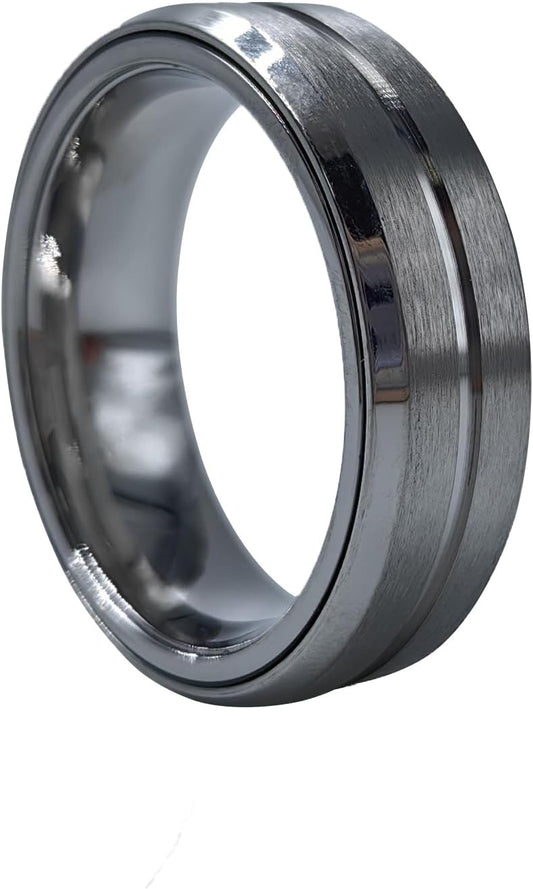 EDC Fidget Slider Fidget Toy Adult Stress Relief Metal Ratchet Ring Jewelry ADHD Recreational Fidget Toy Tactile Coin (Silvery, 9)