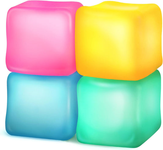 Fidget Toys Stress Cube for Adults 4 Pack: Gel Filled Squishy Toys for Kids - High Density Squeeze Balls for Students Calming - Fidget Squishy Toys for Anxiety
