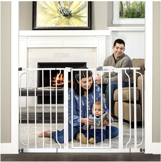 Regalo Easy Step 49-Inch Extra Wide Baby Gate, Includes 4-Inch and 12-Inch Extension Kit, 4 Pack of Pressure Mount Kit and 4 Pack of Wall Mount Kit