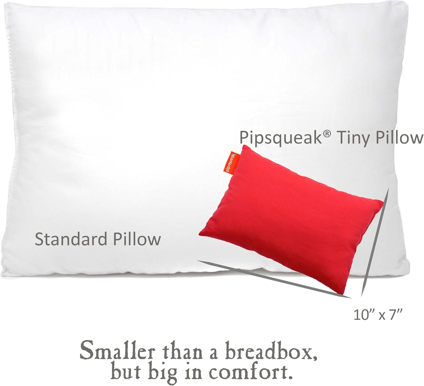 Pipsqueak Microfiber Pillow - Small, Mini - 11 x 7 in - Perfect for Travel, Cars, Airplanes, Camping, Dogs, Toddlers, Kids, Lumbar, Knees and Neck - Ages 2 Yrs and Up