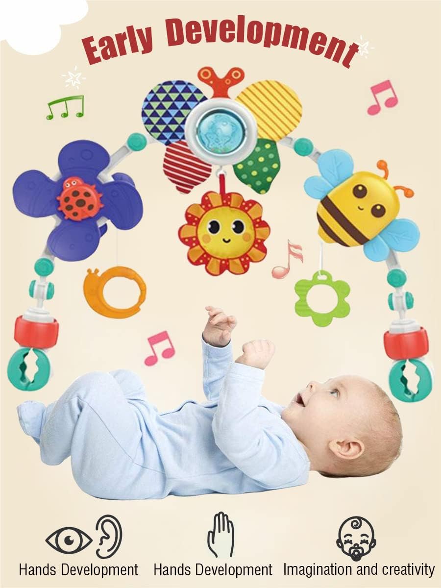 Pau1Hami1ton Baby Stroller Arch Toys, Car Seat Toys,Bouncer Toy Bar/Mobile for Bassinet,Adjustable Baby Hanging Toys Fit for Crib Bed,Stroller,Car Seat Gifts.S-19(Butterfly)