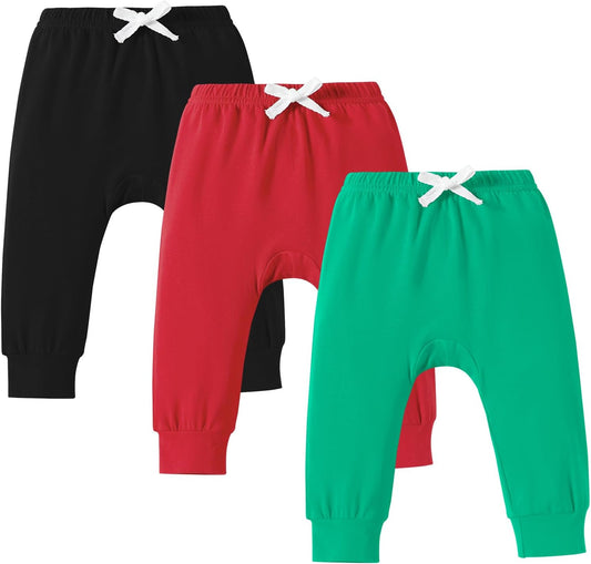 DREAM BUS Pack of 3 Toddler Jogger Pants with Pocket Toddler Boy Sweatpants Baby Boy Pants Infant Newborn Leggings