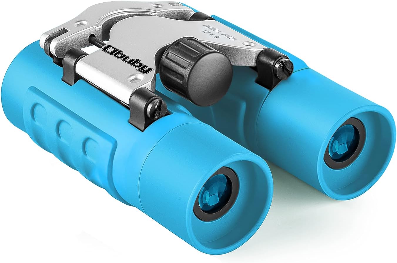 Obuby Real Binoculars for Kids Gifts for 3-12 Years Boys Girls 8x21 High-Resolution Optics Compact Toy Binocular for Bird Watching,Travel, Camping