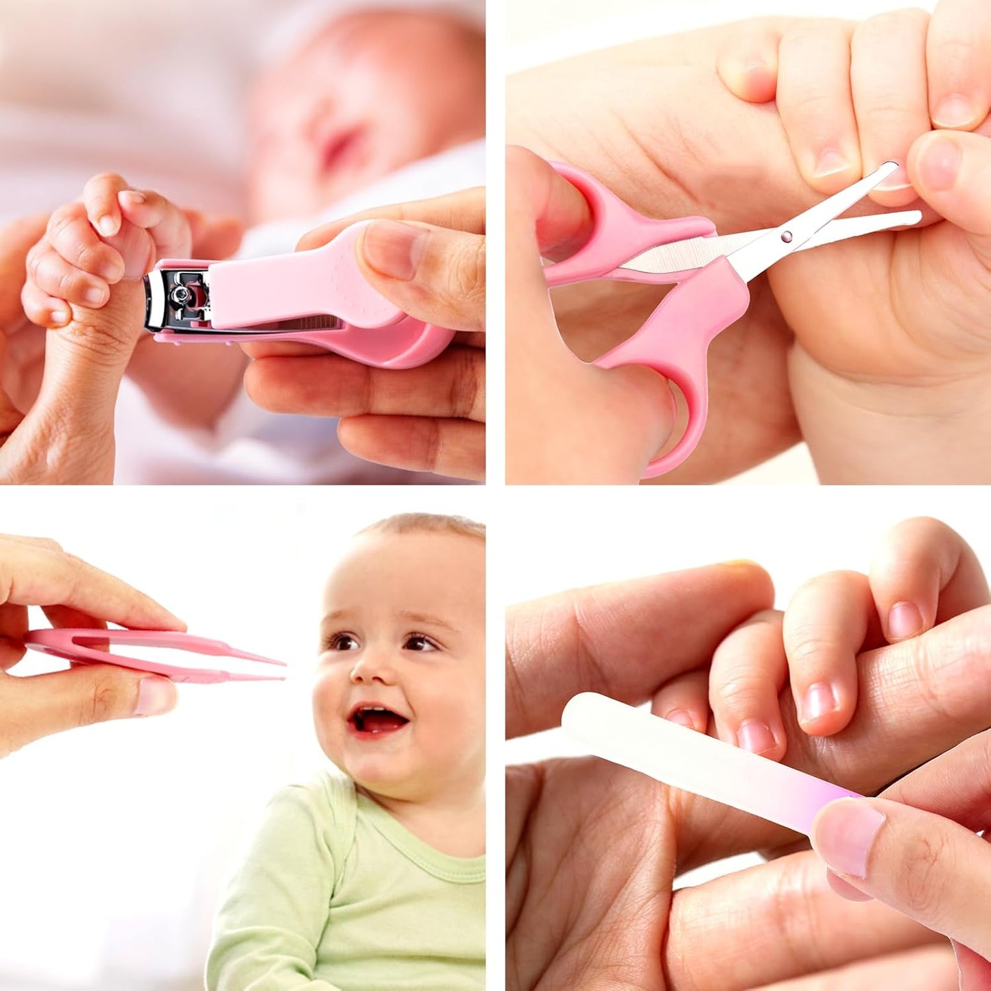 Goat Baby Hair Brush Set, Wooden Comb Massage Scalp Comb, Safe Natural Hair Care Kit, Soft Silicone Bath Brush for Newborns Toddlers (Brush Set+ Massager)