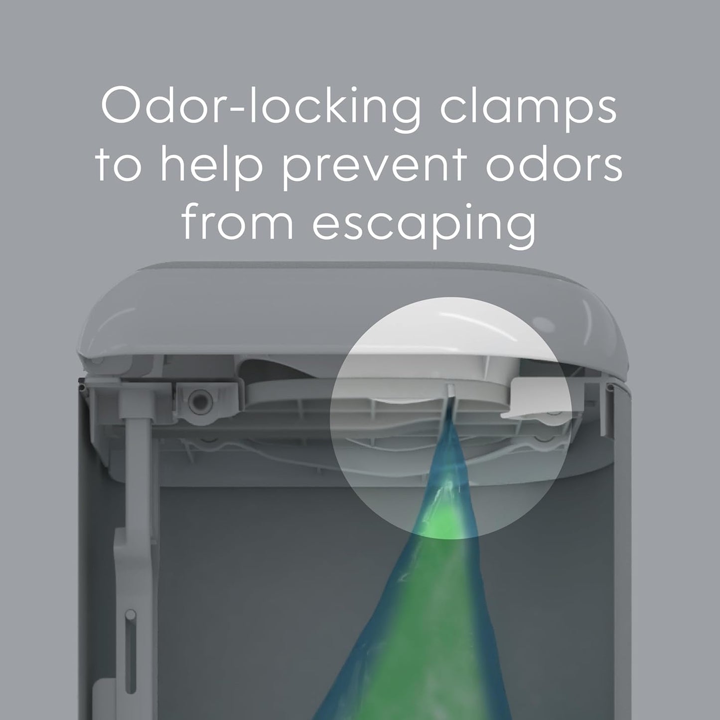 Platinum Diaper Pail Stone Grey, Made of Durable Stainless Steel, Convenient Easy to Use Hands-Free Operation, Odor-Locking Pail, Includes 2 Easy Roll Refill with 18 and 30 Durable Bags