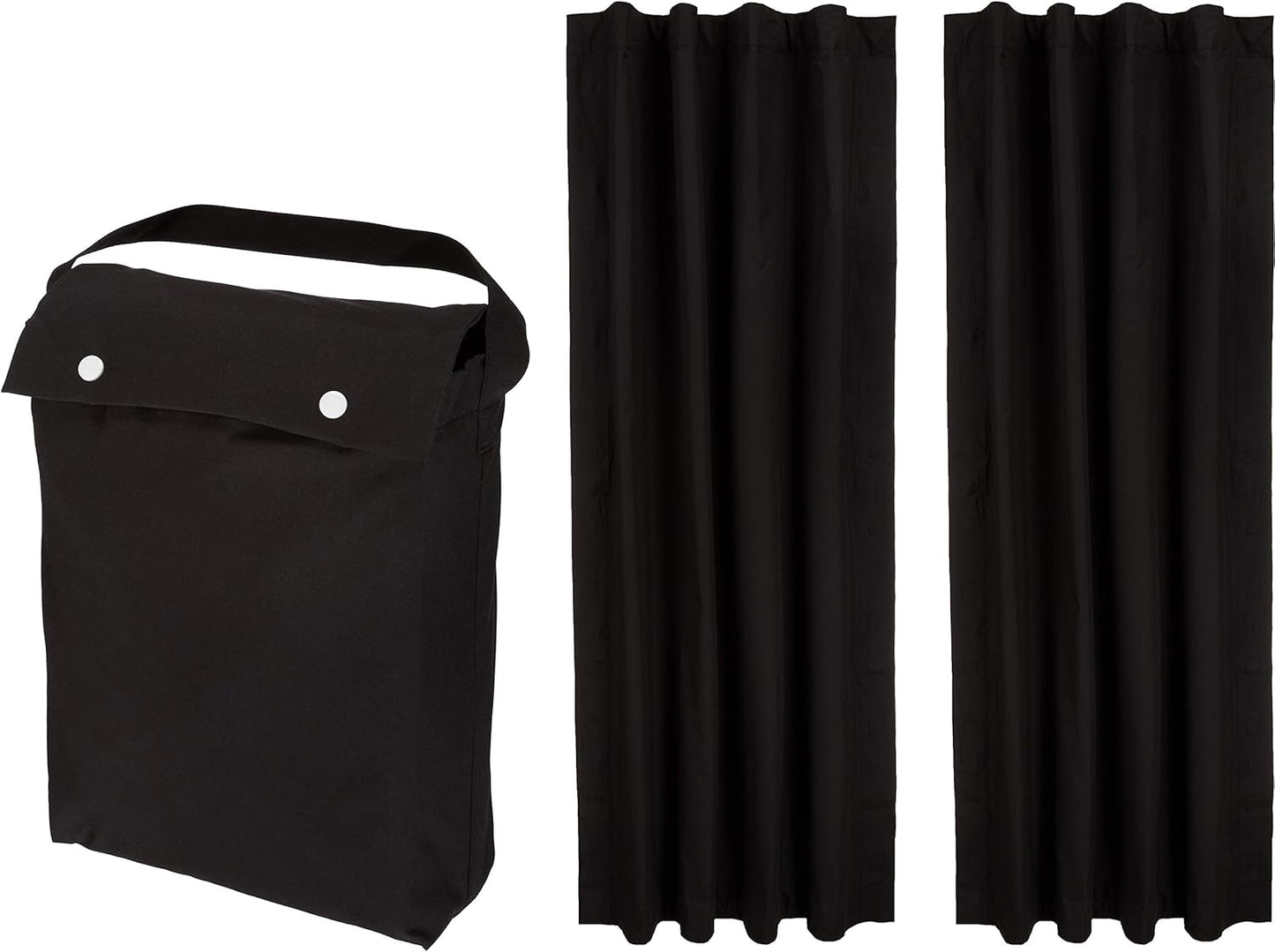 Amazon Basics Portable Blackout Curtain Shade with Suction Cups, 50"W x 78"L, 2-Pack, Black