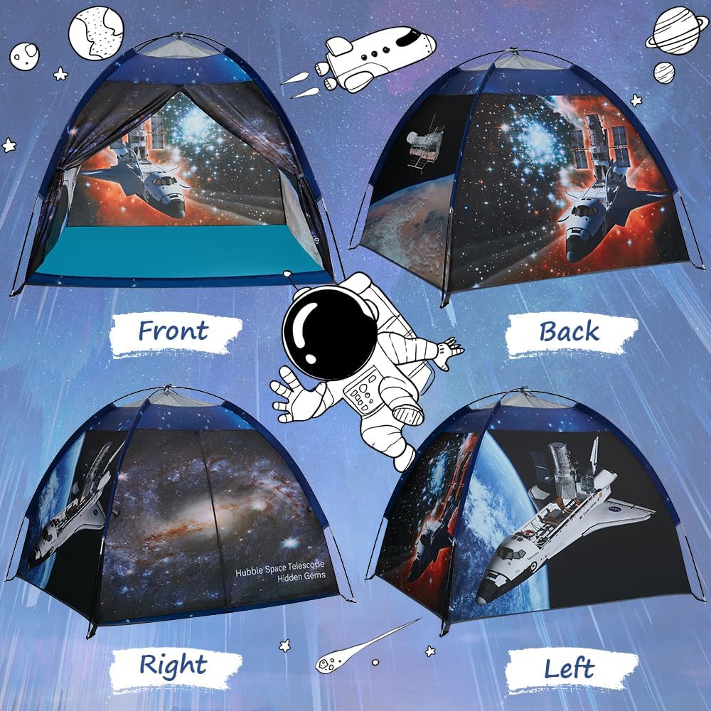 Play Tent for Boys and Girls- Space Shuttle Atlantis with Hubble Dome Tent for Kids Gift- ToddlerPop Up Tent Playhouse for Indoor Imaginative and Physical Play- 47" x 47" x 43 "