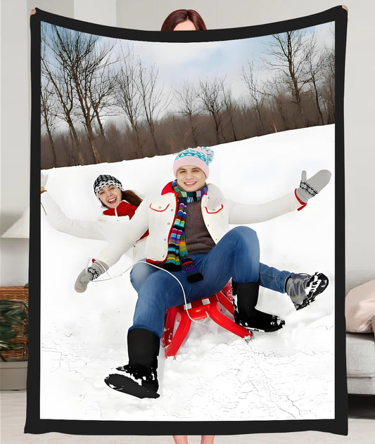 Ships Next Day, Custom Blankets with Photo, Personalized Blanket Using My Own Photo with Text, Customized Blankets with Picture, Personalized Gifts for Women Men Baby Child