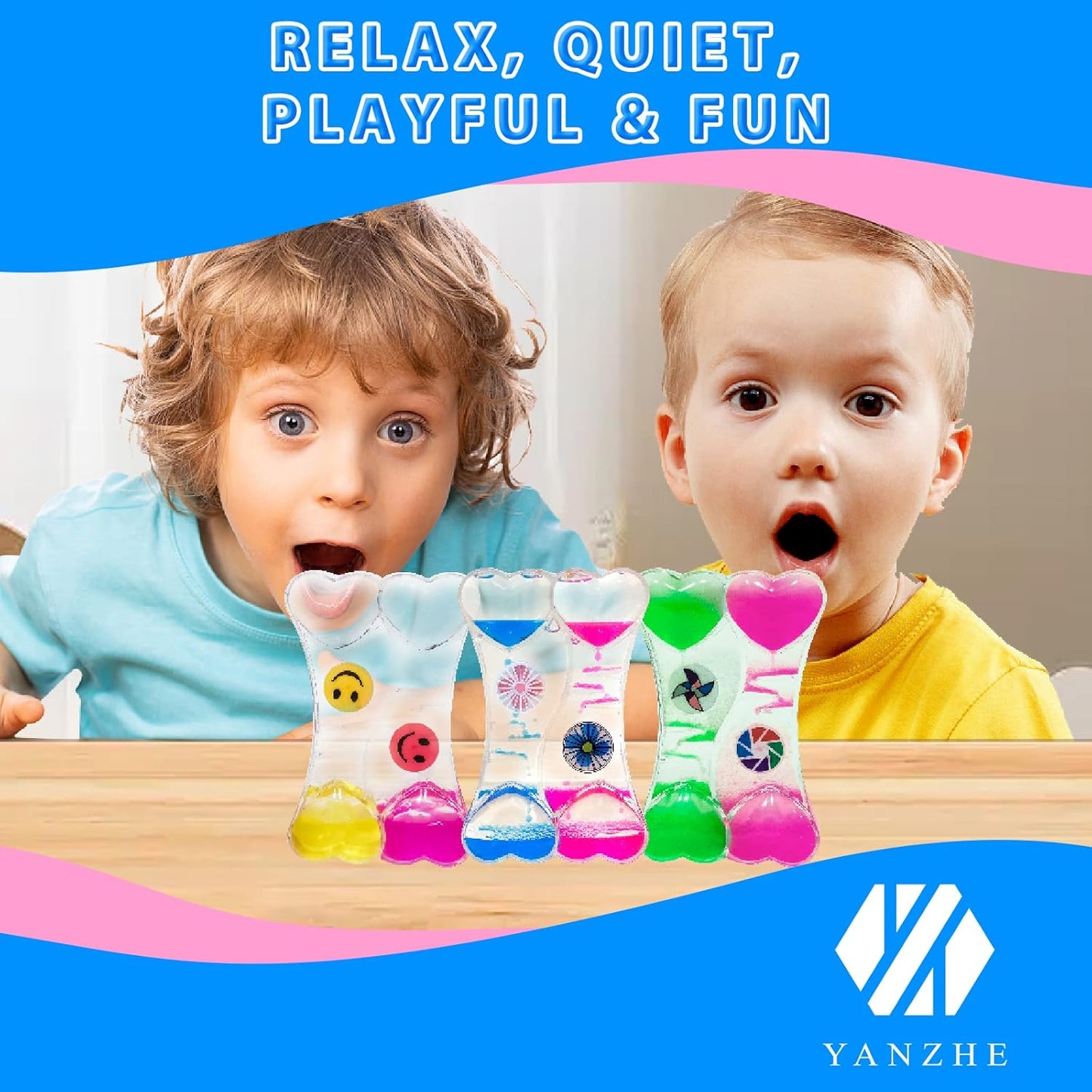 Liquid Motion Bubbler for Kids and Adults, Liquid Motion Bubbler Sensory Toys, Liquid Timer for Sensory Play, Fidget Toy,Stress Management,Cool Desk Decor (2023 Latest 3-Pack)