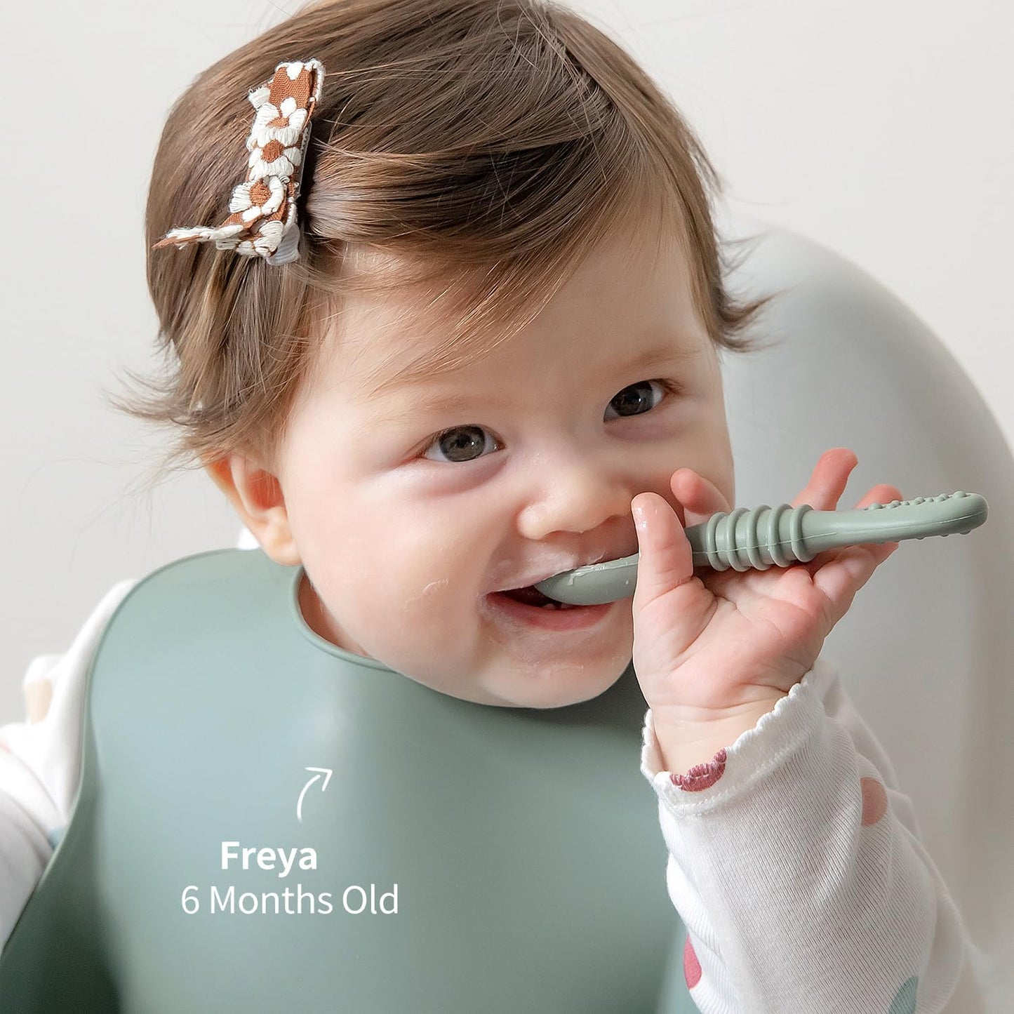 SAMiGO Silicone Baby Bowl and Spoon Set with Suction and Lid, First Stage Self Feeding Essentials, Food Bowl for 6+ Months