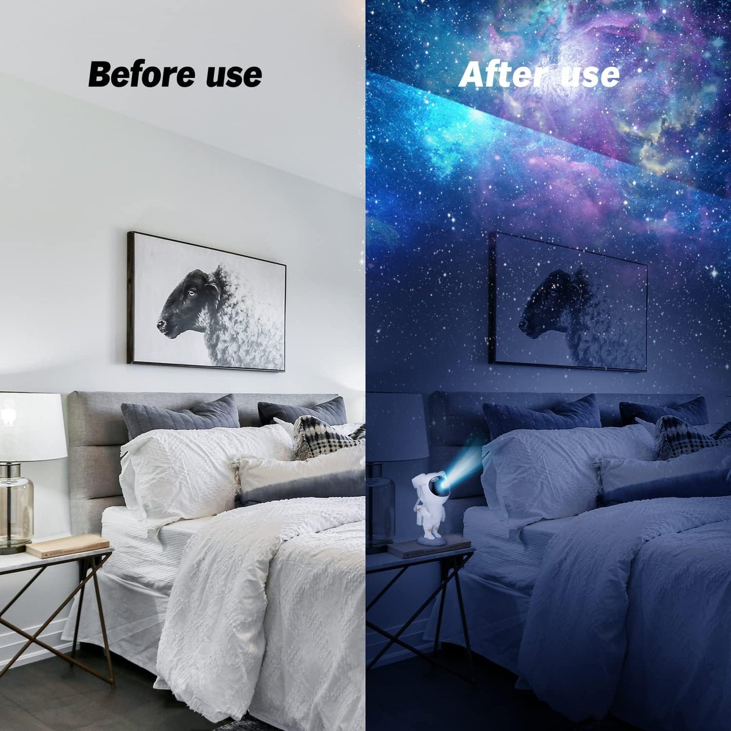 Star Projector Night Lights,Tiktok Astronaut Nebula Galaxy Lights for Bedroom,Gaming Room Décor Aesthetic,Remote Control Timing and 360°Rotation Magnetic Head