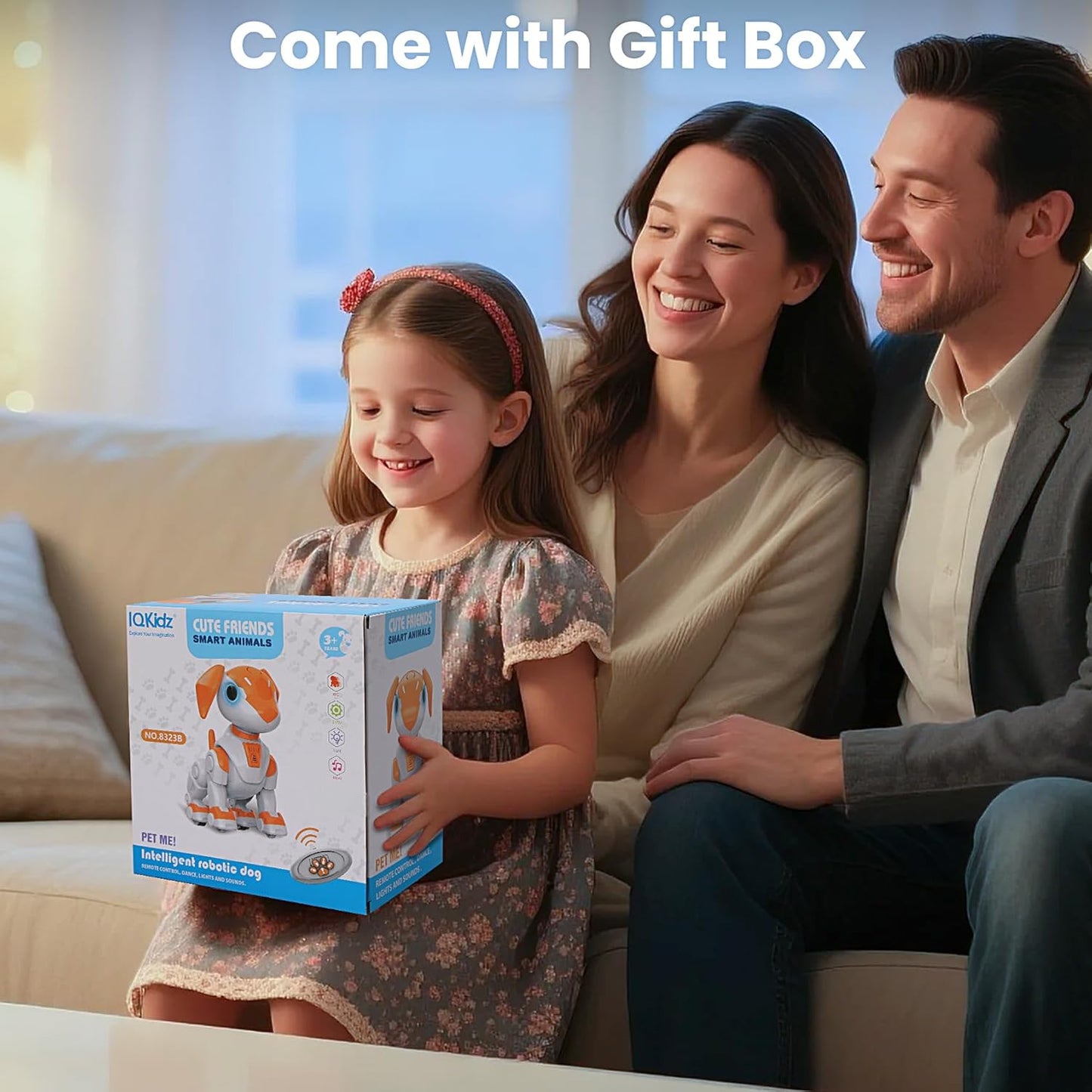 Remote Control Robot Toys Dog for Kids Age 3-8, RC Smart Walking Electronic Pet Dog Toy with Light Eyes, Dancing and Music, Gift Ideas for Toddler Boys and Girls 4 5 6 7 Year Old