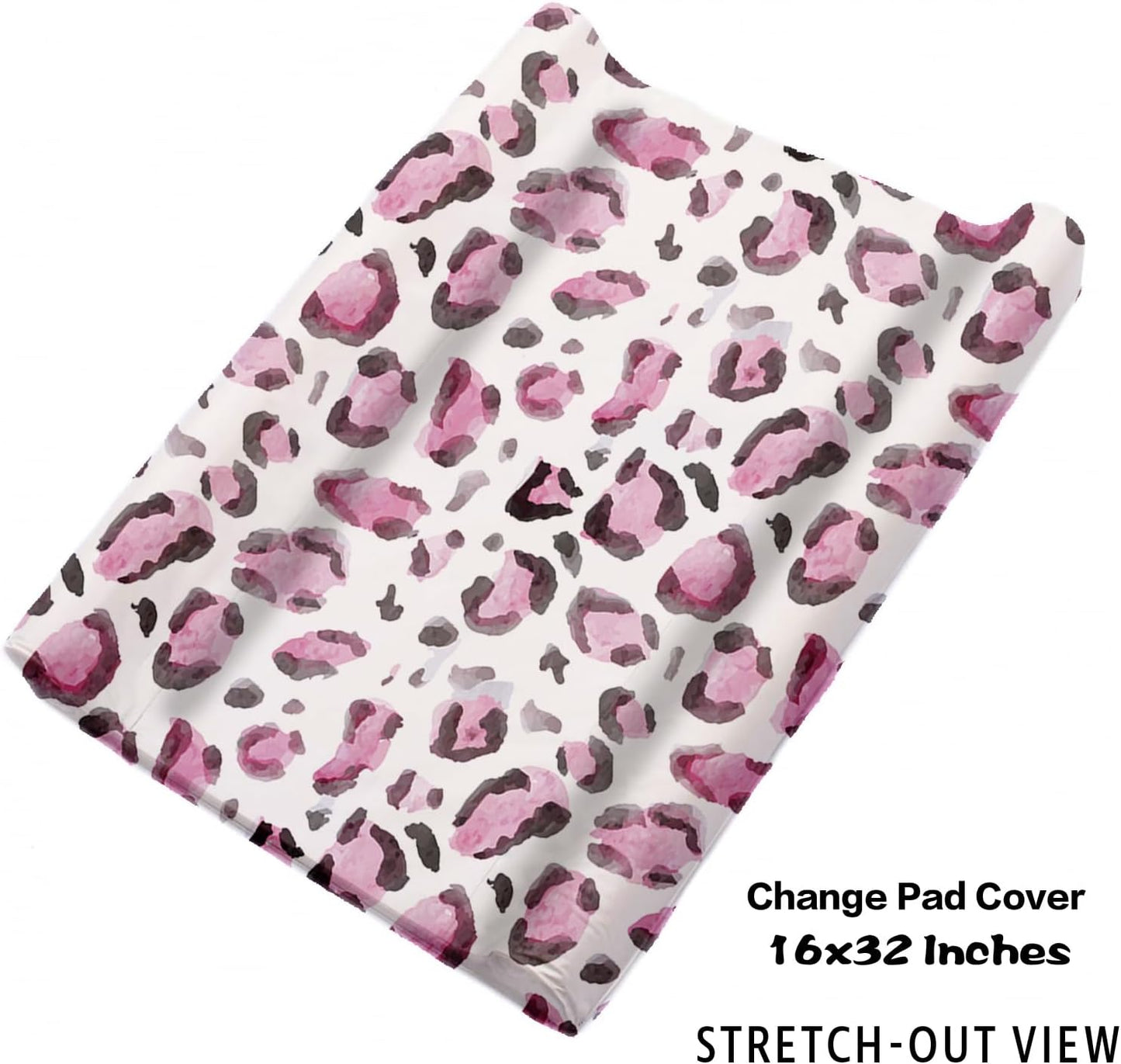 Custom Nursery Crib Bedding Set: Personalized Name 4 Piece Pink Leopard Elephant Design Baby Crib Sets for Girls - Toddler Double Layer Blanket Set, Comfortable Crib Bed Sheets for Baby Toddlers