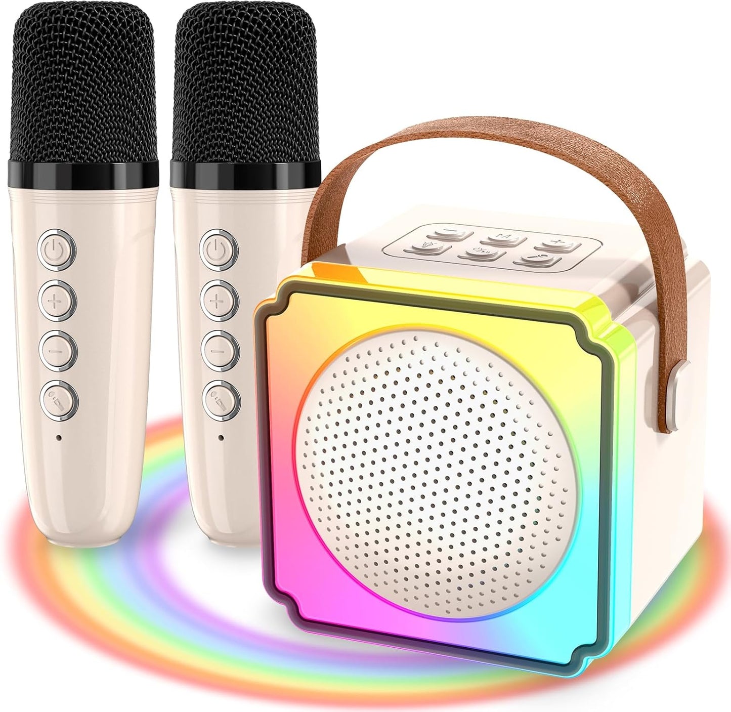 Mini Karaoke Machine for Kids Adults, Portable Bluetooth Speaker with 2 Wireless Microphones, Birthday Toys for Girls Ages 4 5 6 7 8 9 10 11 12+ Years Old Toddler