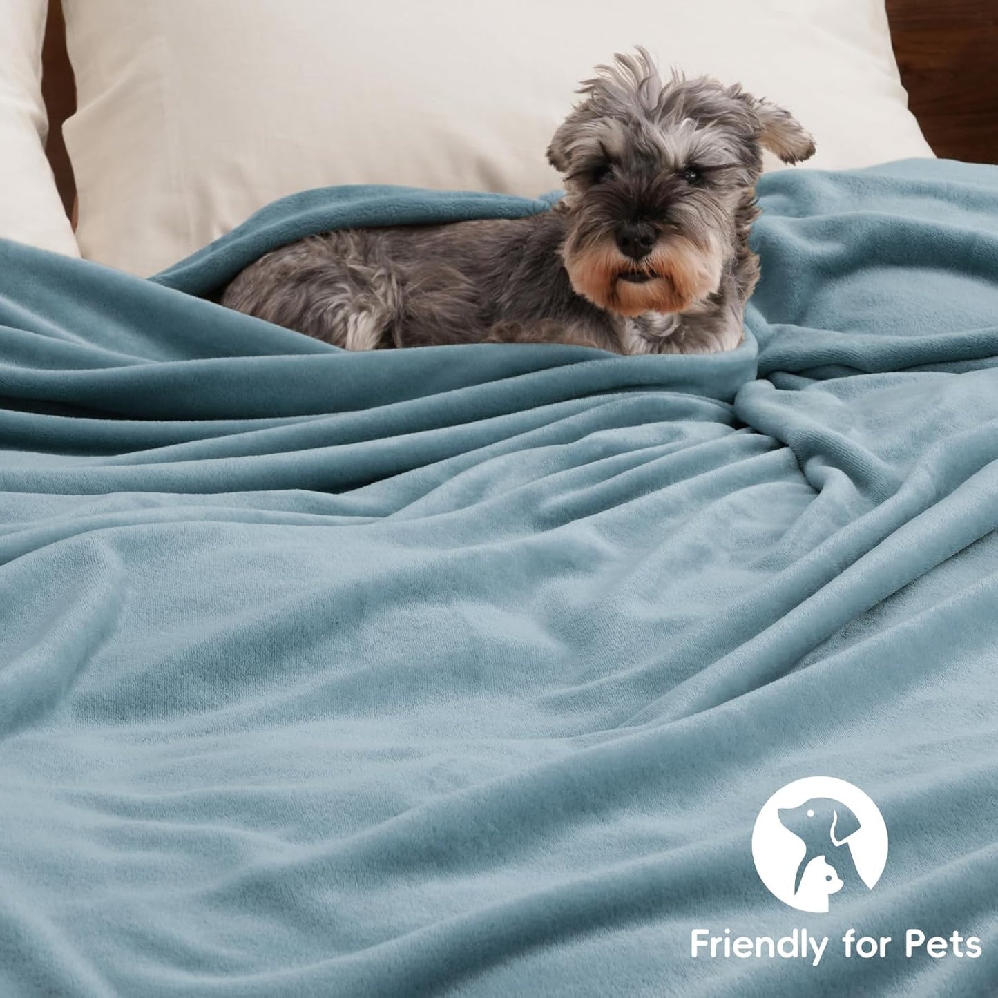 PHF Ultra Soft Fleece Blanket Twin Size, No Shed No Pilling Luxury Plush Cozy 300GSM Lightweight Twin XL Blanket for Bed, Couch, Chair, Sofa Suitable for All Season, 76" x 90", Dusty Blue