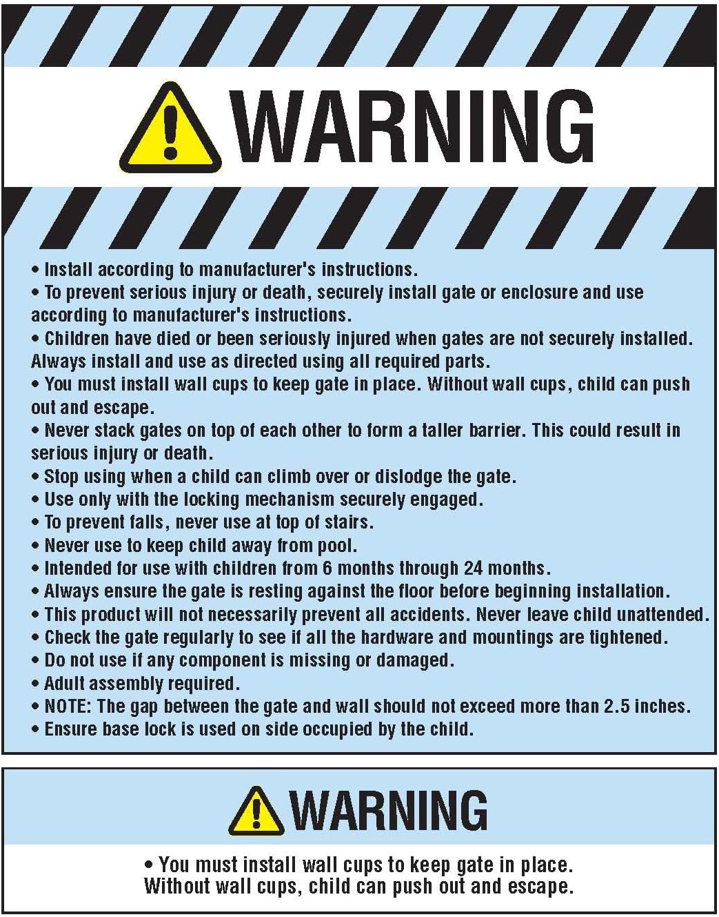 Regalo 56-Inch Extra WideSpan Walk Through Baby Gate, Includes 4-Inch, 8-Inch and 12-Inch Extension, 8 Piece Set - 4 Pack of Pressure Mounts and 4 Pack of Wall Cups and Mounting Kit, White