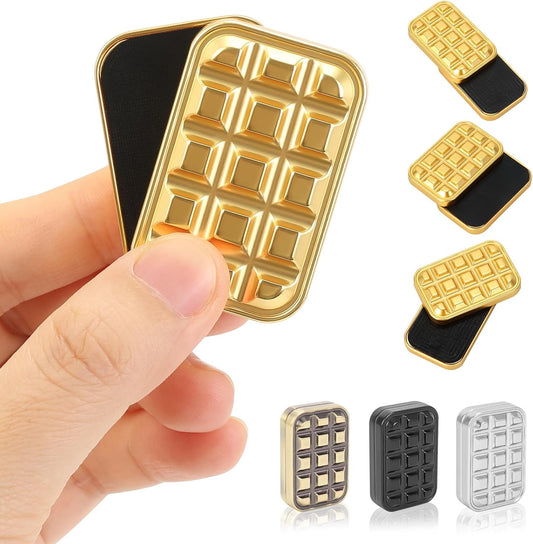 Fidget Slider for Adults - Brick Slider Metal Fidget Toys, Anxiety/ADHD/Annoy Relieving EDC Metal Fidget, Stress Reducing Toy - Gift for Adults & Teen (Gold)