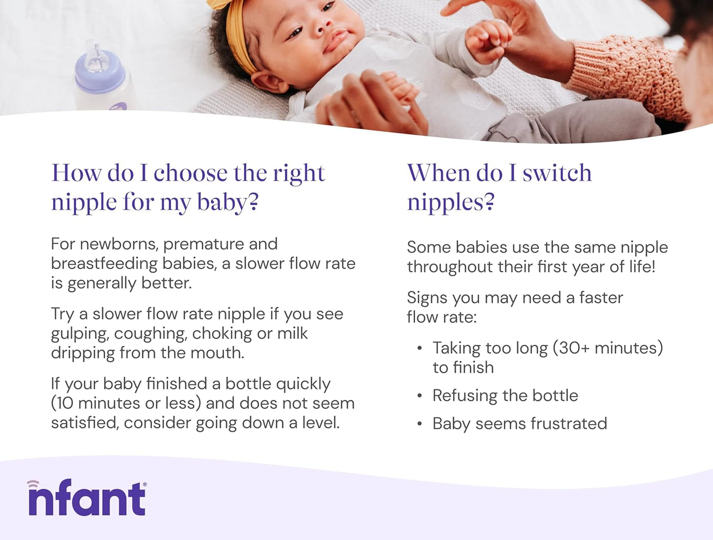 nfant | 3X Standard Flow Nipple, Green (27ml/min), 4-Pack