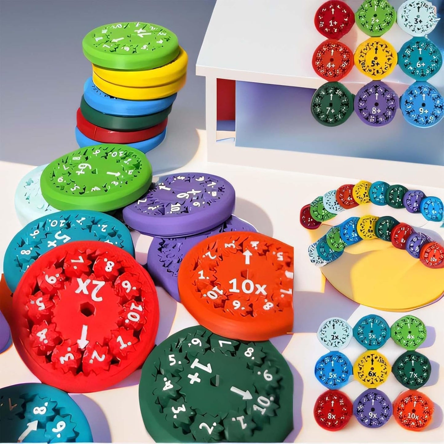 Math Fidget Spinners, Math Fidget Toy, Math Fidget, Math Spinners Learn Addition and Subtraction，Math Fact Fidget Spinners Learning & Education Toys Game (9pcs).